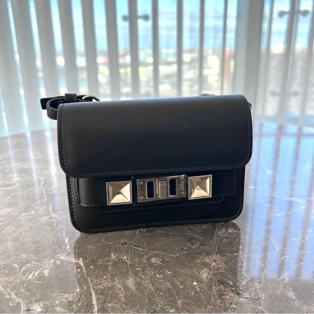Proenza Schouler Black Leather Mini Crossbody Bag NWOT